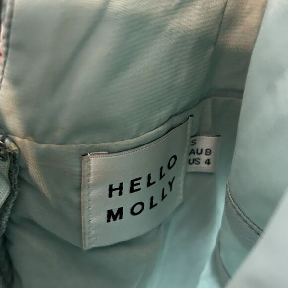 Hello Molly Fairy Godmother Dress Size 4 Teal Blue Floral Fit And Flare Mini - Picture 6 of 8